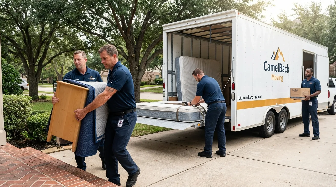 Crew loading residential truck for cross-state move from Sebring, OH